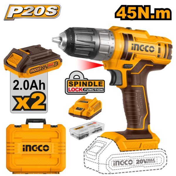 INGCO 51pcs Cordless Drill Machine Kit