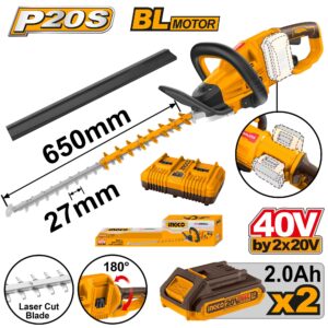 Cordless hedge trimmer